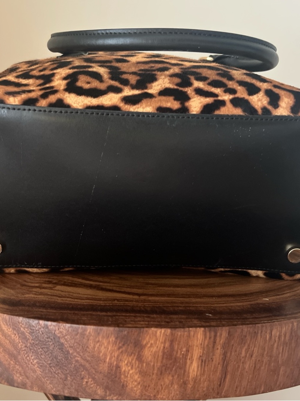 Michael Kors Leopard-Print Satchel with Black Trim - Picture 5 of 8